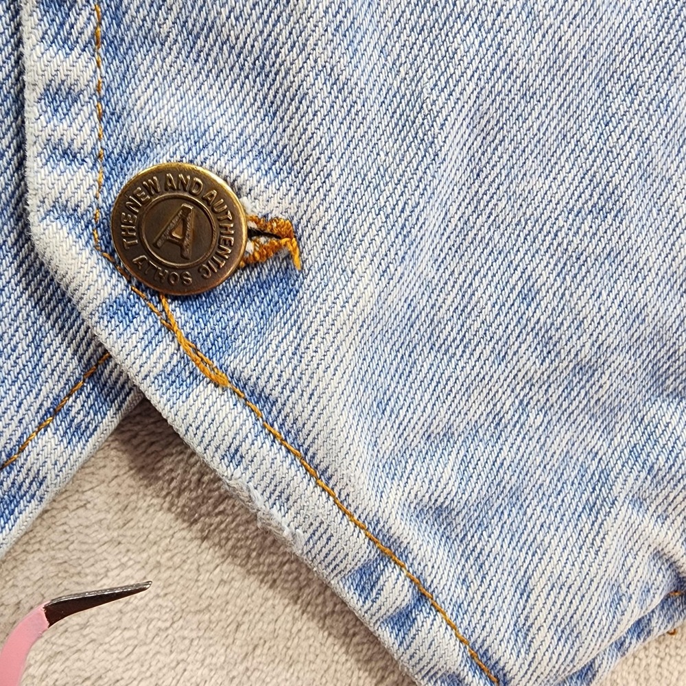 Vintage ACME Clothing Co Vest Mens L Blue Denim Bugs Bunny Daffy Duck Cartoon - Picture 6 of 14